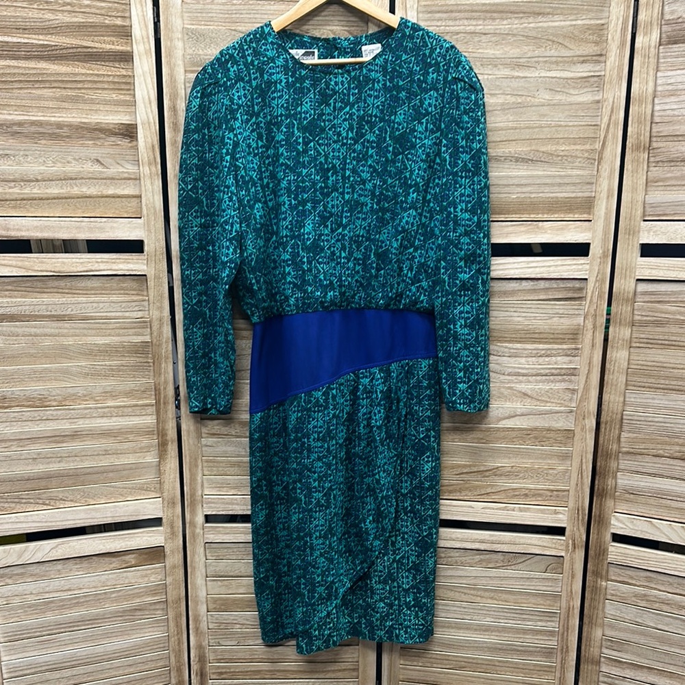 80s Geometric Wrap Dress